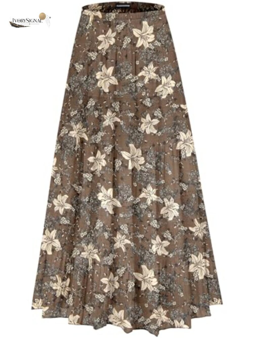 Womens Chiffon Maxi Skirt High Waist A-Line Flowy Tiered Pleated